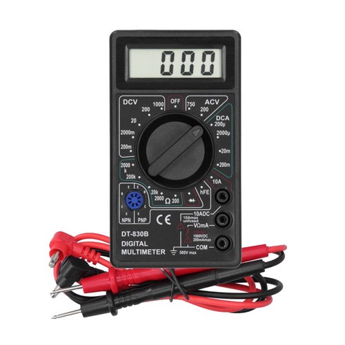랩앤툴스 휴대용 디지털 멀티테스터기 DT-830B 블랙, 1개