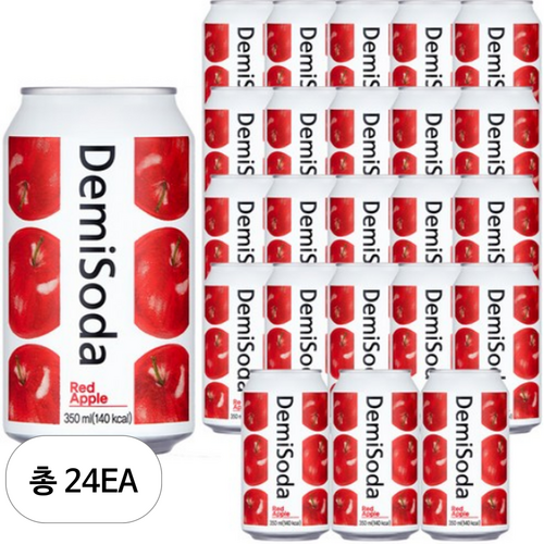 데미소다 저탄산 과즙음료 레드애플, 24개, 350ml