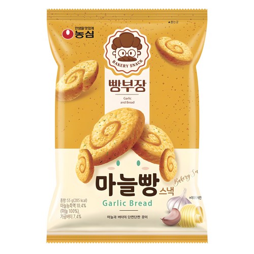 농심 빵부장 마늘빵, 1개, 55g