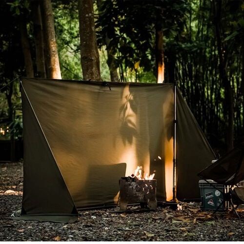 원티그리스 불뱃 TC면 캠핑 윈드스크린 사이드월 파이어리플렉터, 브라운 - 단품 (폴대미포함)