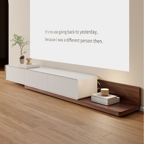 퍼니브 모던 tv 거실장 원목 티비 다이 거치대 티비장 선반 스탠드 2000, 월넛화이트