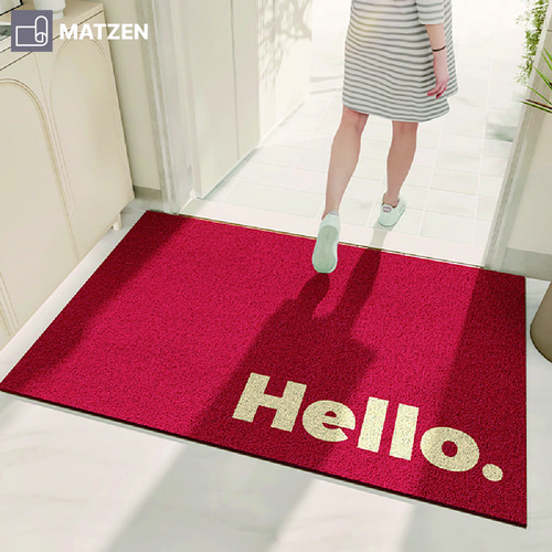 매트젠 헬로코일 사무실 업소용 현관 발판 매트 신발털이, 선명한 레드 120x200, 1개, 레드