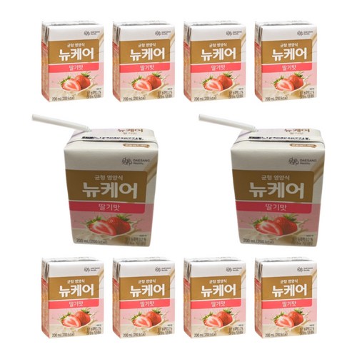 뉴케어 딸기맛 200ml 10개 식사대용 환자 노인 균형 영양식 비타민 미네랄 간편식, 200ml, 10개
