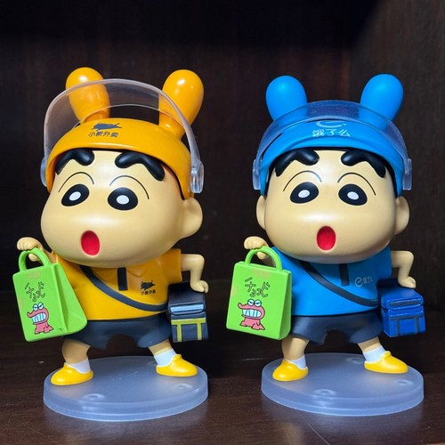 짱구 헬멧 피규어 노랑 배달라이더 굿즈 키덜트 소품 12cm, 1개