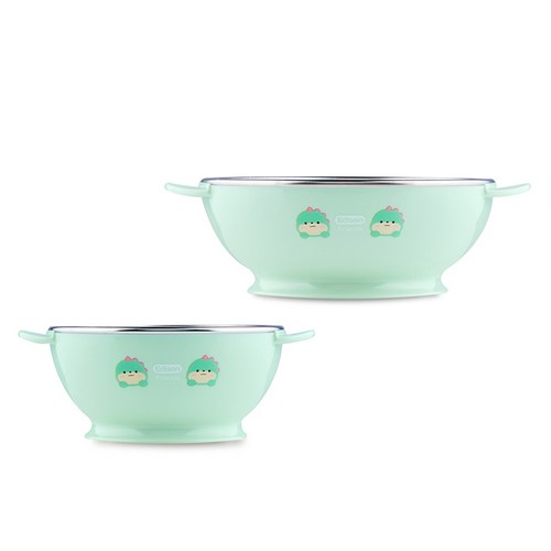 에디슨 프렌즈 논****** 스텐 공기 + 대접 세트, 민트(공룡), 1개