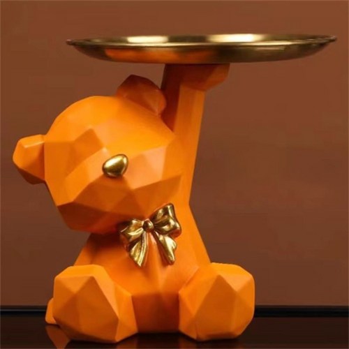 앉은 리본곰 트레이 T8T7Y9U3, 오렌지