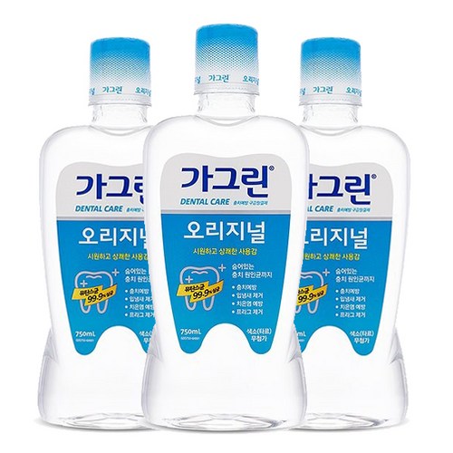 가그린 오리지널 구강청결제, 750ml, 3개