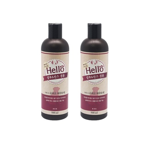 헬로우 강아지 샴푸&린스 겸용 베이비파우더향 500ml 2개입, 2개