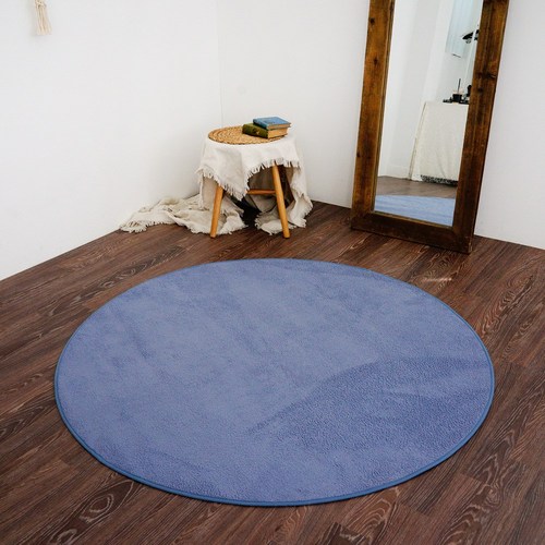 탐바 사계절 솔리드 극세사 원형 러그