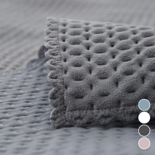 엘르넨 국내제작 난방비아끼는 [스무디] 부드럽고 포근한 벨벳 극세사 패드/극세사 스프레드 고정밴드형 리뷰이벤트, 파스텔차콜