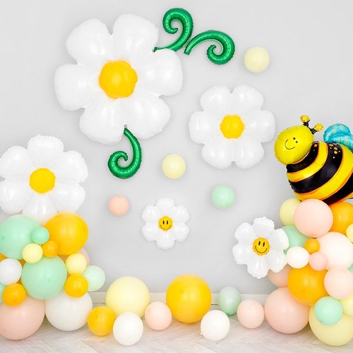 파티팡 홈파티 장식세트 [마카롱 데이지 꿀벌] 손펌프증정 장식방법동봉 파티용품 파티풍선 생일파티, 1개