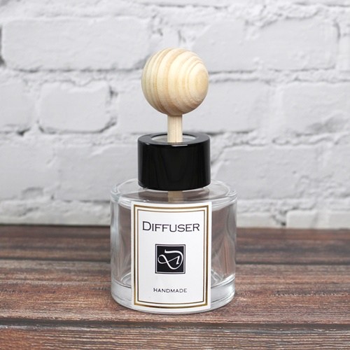 디퓨저용기 - 원형 컬러 투명 50ml ( 스틱포함 ), 실버유광