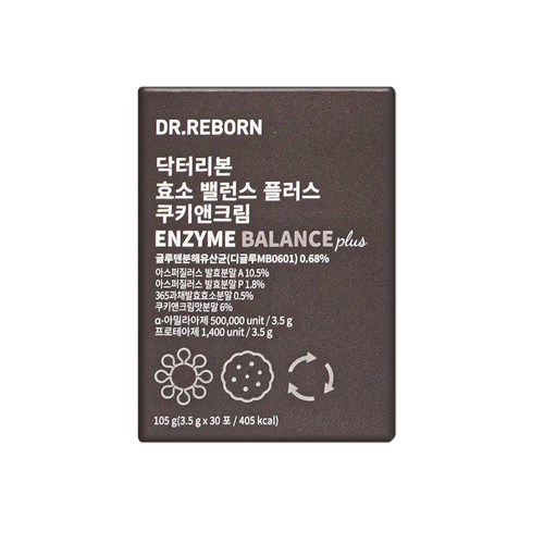 닥터리본 특허받은 글루텐 분해 유산균 함유 효소, 쿠키앤크림, 1박스, 30회분