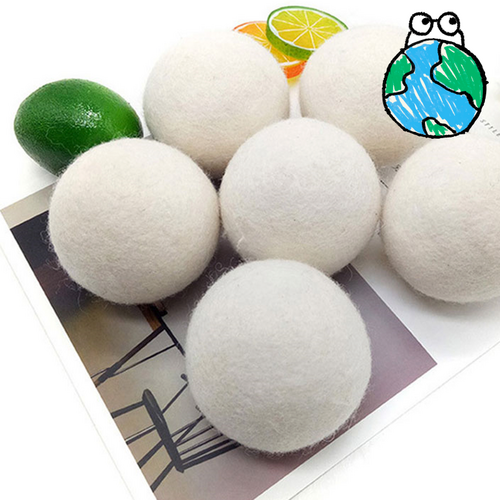 청소개구리 건조기 양모볼 6개 천연양모 100% 건조기용 드라이볼, 화이트 (6개입), 1개