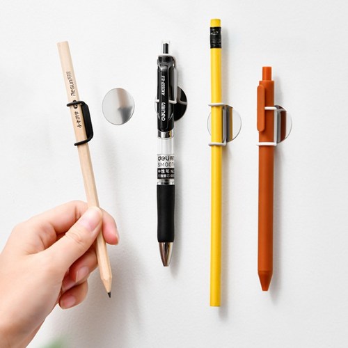 필기구 벽고정 자석클립 펜홀더 마그네틱 케이블정리 실리콘홀더 사무실, 03자석펜홀더-화이트