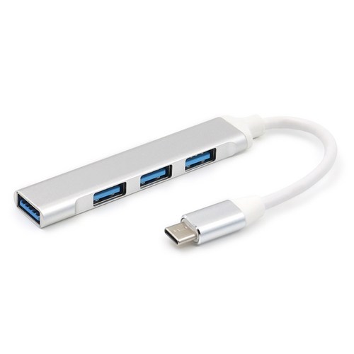 컴퓨터 태블릿 범용 금속 USB C HUB 타입 C ~ 3x USB 2.0 + USB 3.0 어댑터, 은, 실버