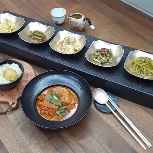 우리놋 방짜유기 사각 꽃찬기 중(16.5cm) 사각찬기 사각볼, 1개