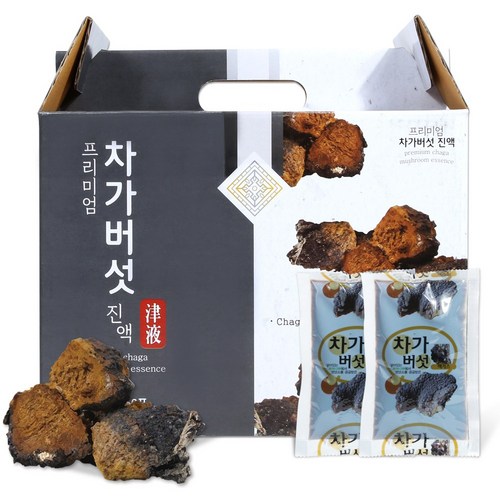 건강중심 러시아 차가버섯 진액 100ml 60포 차가버섯즙 엑기스 차, 1박스