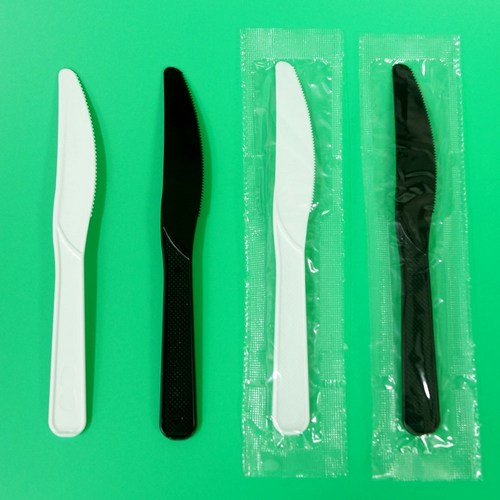 나이프 (1개) 16.5cm / 일회용 플라스틱 벌크 개별 낱개 포장 배달 캠핑 테이크아웃 용기 백색 블랙 샐러드 디저트, 백색(1개)(벌크포장), 1개, 1개입