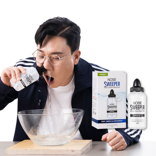 노즈스위퍼 코세척기 1개 + 분말 60포 세트, 코세척기1개+분말60포세트