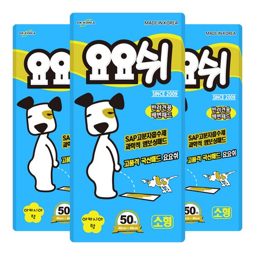 요요쉬 반려견용 배변패드 스카이 아카시아향 50매입, 50개입, 3개