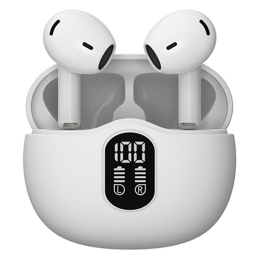 블라우풍트 Ai ENC 노이즈캔슬링 LED 블루투스 5.4 오픈형 이어폰, BLPBE363W, 화이트