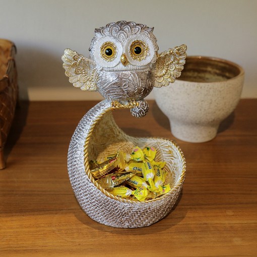 루미벨 골드윙 부엉이 엔틱 악세사리 소품 바스켓 트레이, 앤틱골드