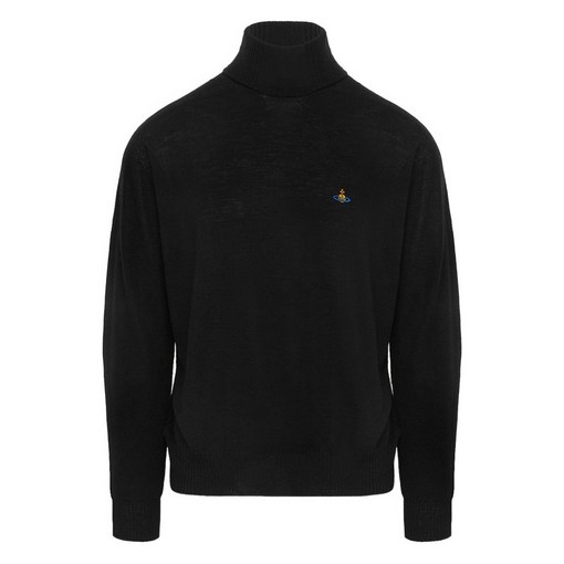 비비안웨스트우드 구체 장식 터틀 넥 스웨터