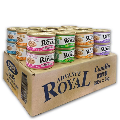 로얄 어드밴스 캔 콤보 1box24개입 고양이 캔 간식 통조림, 어드밴스 콤보, 85g, 24개