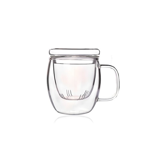 인블룸 T 내열유리 차 거름망 머그컵 500ml + 뚜껑