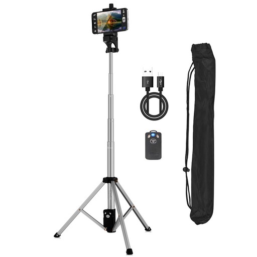 INTO 고강도 2in1 블루투스 삼각대 셀카봉 134cm VCT-88
