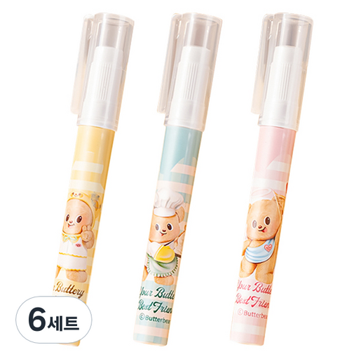 버터베어 슬림 고체풀 글루스틱 핑크 + 옐로우 + 블루 세트