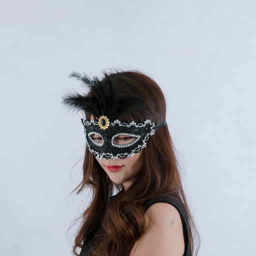 파티쇼 베네치아 레이스 깃털반가면