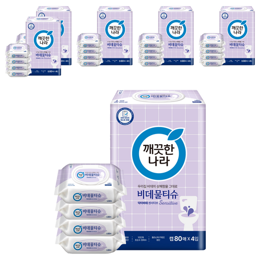 깨끗한나라 닥터비데 센서티브 화장실용 비데물티슈 캡형