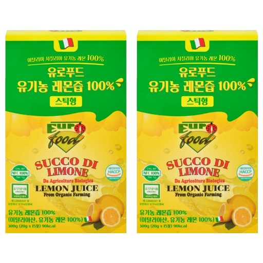 유로푸드 유기농 레몬즙 100% 스틱형