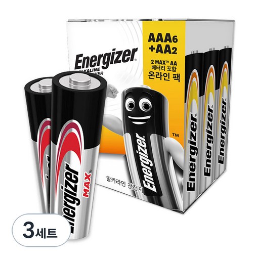 에너자이저 알카라인 건전지 파워 AAA 6p + 맥스 AA 2p