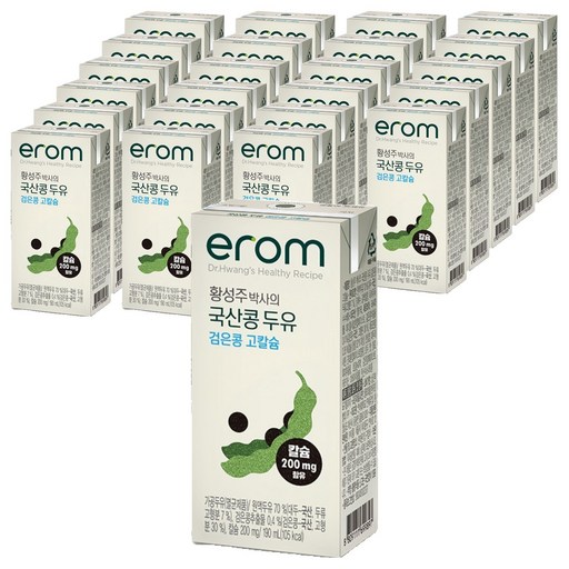 이롬 황성주 박사의 국산콩 두유 검은콩 고칼슘, 190ml, 24개