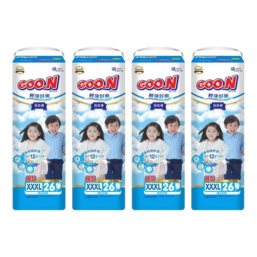 GOO.N 大王 輕薄舒爽 紙尿布 褲型 18~30kg, 3XL, 104片
