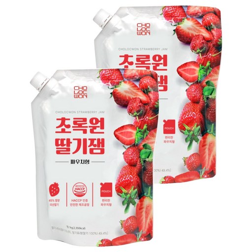 초록원 딸기잼 파우치형