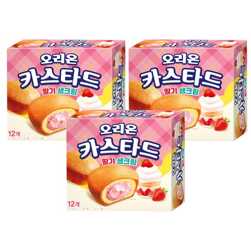 오리온 카스타드 딸기 생크림 12p