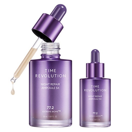 미샤 타임 레볼루션 나이트 리페어 프로바이오 보랏빛 앰플 30ml + 15ml 세트, 1세트