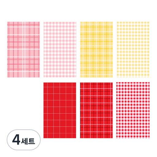 아이씨엘디자인 다꾸 배경 메모지 플레인 체크 7종 x 10p 세트