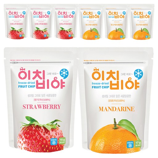 이치비야 프리미엄 동결건조 과일칩 새콤한 맛 딸기 2p + 감귤 + 파인애플
