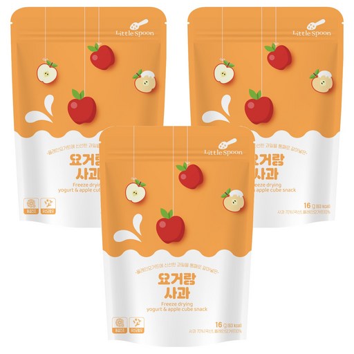 리틀스푼 요거랑 사과 동결건조 요거트 큐브 스낵 16g