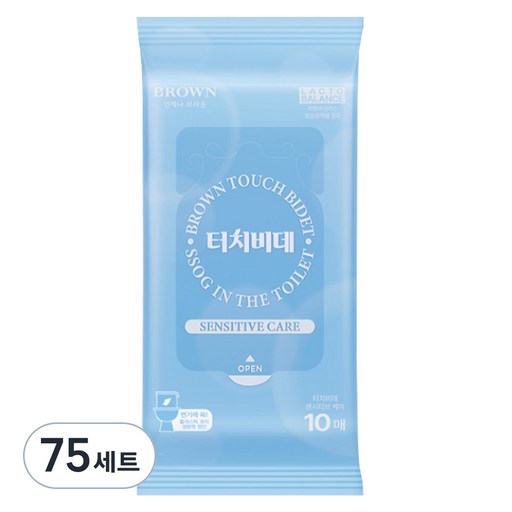 브라운 터치비데 센시티브 케어 화장실용 물티슈 휴대형