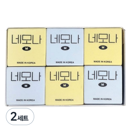 화랑 네모나M 지우개 2종 x 12p 세트
