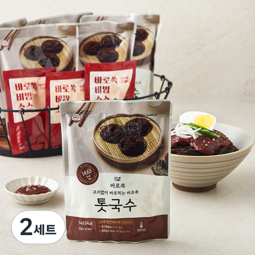 바로쏙 톳국수 300g x 6개 + 바로쏙 비빔소스 50g x 6개 세트