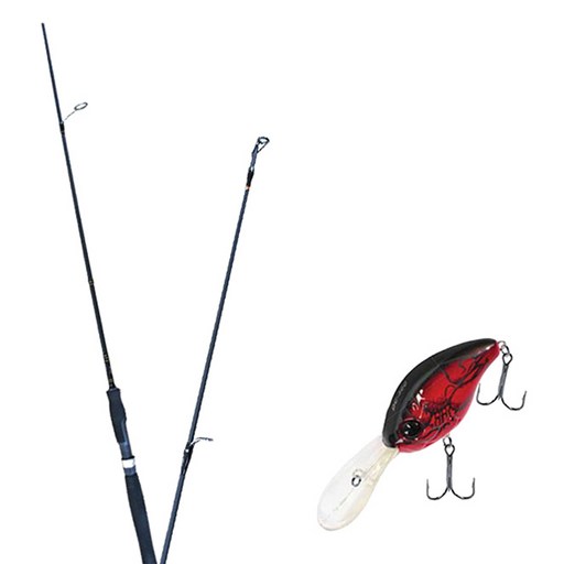 원다 하나린 루어 낚싯대 662ML + 다미끼 디씨-300 하드 베이트 루어 55mm 307D RED CRAW
