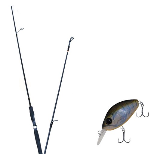 원다 하나린 루어 낚싯대 662ML + 다미끼 디씨-200 하드 베이트 루어 55mm 306T BLUE CRAW
