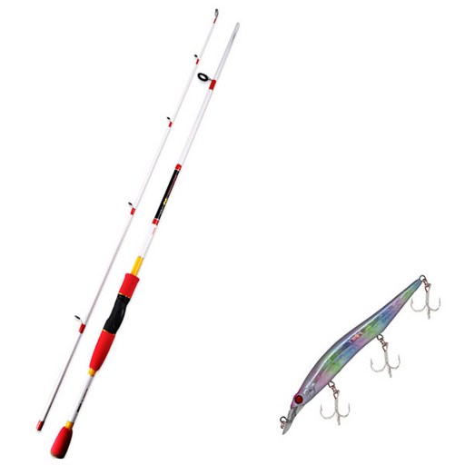 아피스 루어대 배스게임 XT 화이트 + 다미끼_하드베이트_스트라이커 120(276H RAINBOW HOLO)